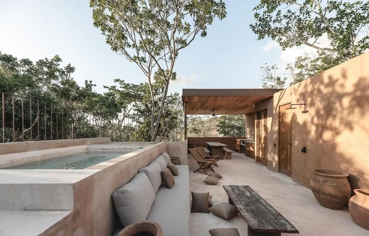 Boho Organic 3Br Villa, Gated Community, Rooftop トゥルム 別荘